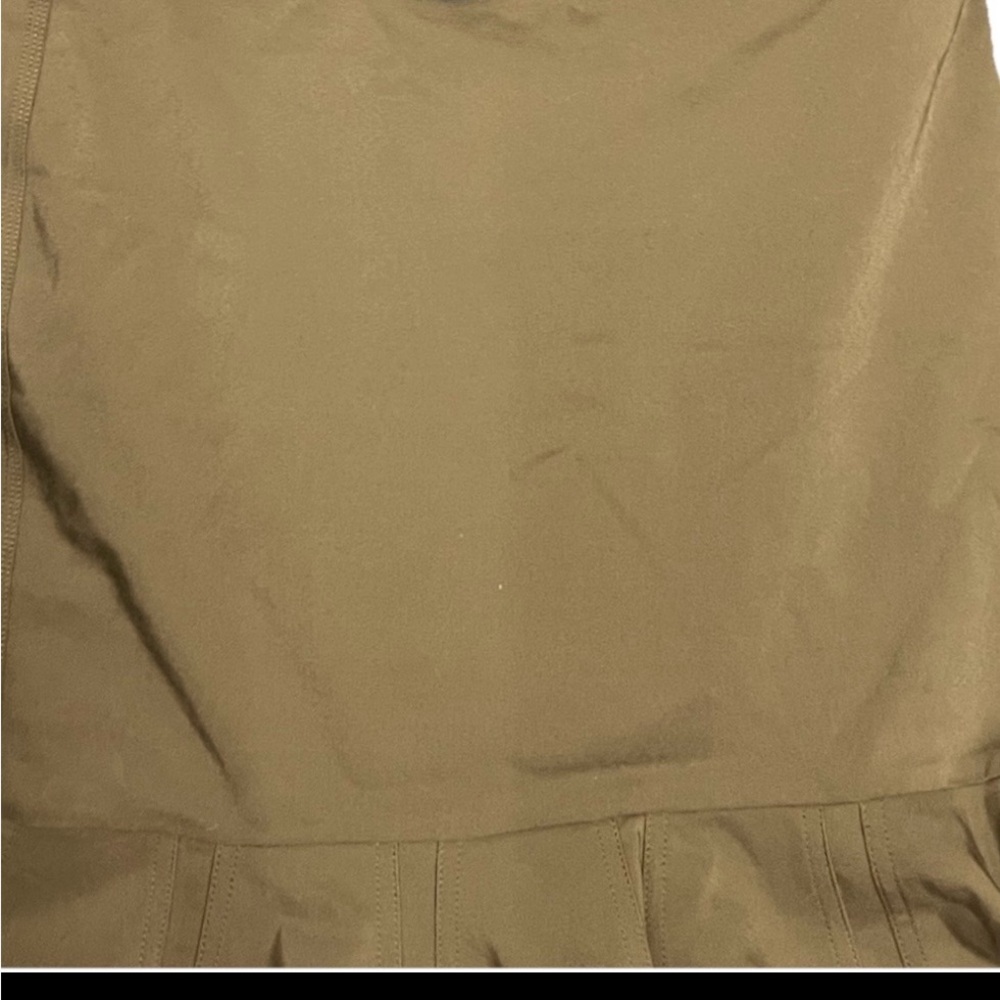 NWOT Calvin Klein Olive Army Green Belted Ruffle Hem Skirt - Picture 5 of 6